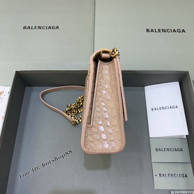 Balenciaga專櫃爆款鱷魚紋鏈條包女士肩背包 巴黎世家沙漏鏈條斜挎包 fyj1880
